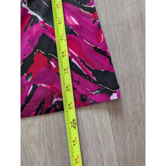 Jones Studio Womens Medium Sleeveless Cowl Neck Top Pink & Black Abstract Print - Picture 6 of 7